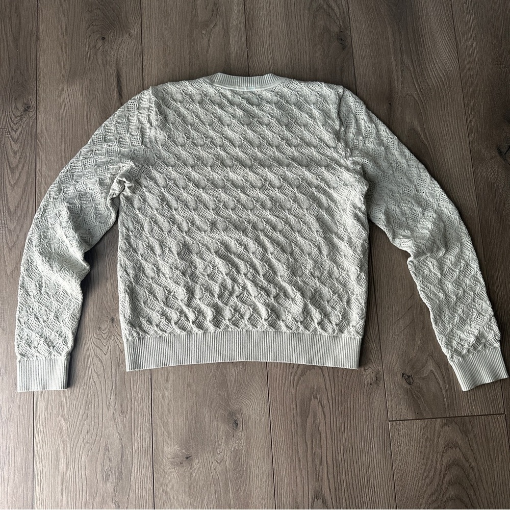 Club monaco Pointelle Stitch Crew Sweater Color: Metal Size Medium - Picture 5 of 10